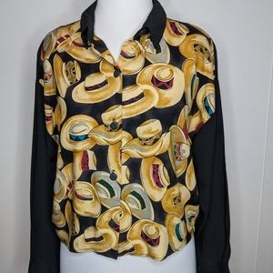 Vintage 90's Novelty Pattern Shirt Jacket M Waist Length